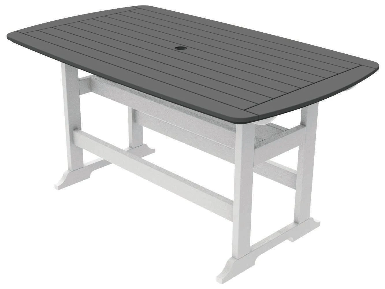 Seaside Casual Portsmouth Recycled Plastic 72''W X 42''D Rectangular Counter Table With Umbrella Hole 3 Seaside Casual Portsmouth Recycled Plastic 72''W X 42''D Rectangular Counter Table With Umbrella Hole - Image 3
