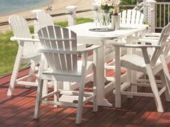 Seaside Casual Portsmouth Recycled Plastic 72''W X 42''D Rectangular Counter Table With Umbrella Hole