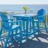Seaside Casual Mad Recycled Plastic 40'' Square Counter Table With Umbrella Hole