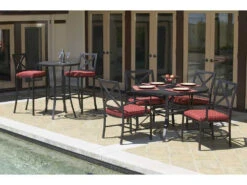 Sunset West La Jolla Aluminum 48'' Wide Round Dining Table -Patio Vibe Store SW401T482 zm