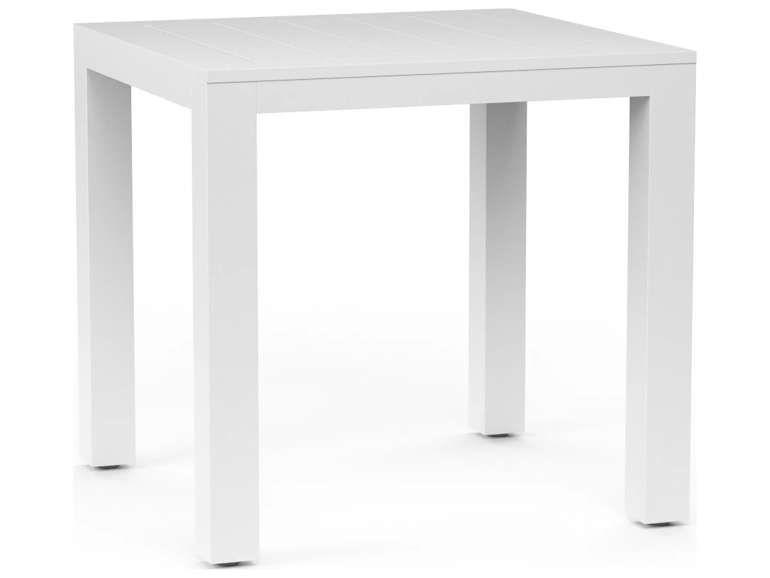 Sunset West Newport Frosted White Aluminum 40'' Wide Square Counter Table 2 Sunset West Newport Frosted White Aluminum 40'' Wide Square Counter Table - Image 2