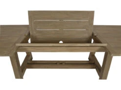 Sunset West Teak 79-118''W X 40''D Rectangular Umbrella Hole Dining Table -Patio Vibe Store SW5501T791183 zm