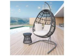 Sunset West Milano Wicker Charcoal 20'' Round End Table