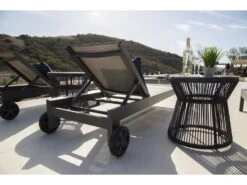 Sunset West Milano Wicker Charcoal 20'' Round End Table -Patio Vibe Store SWRDNDOQCKLNGSET11 zm