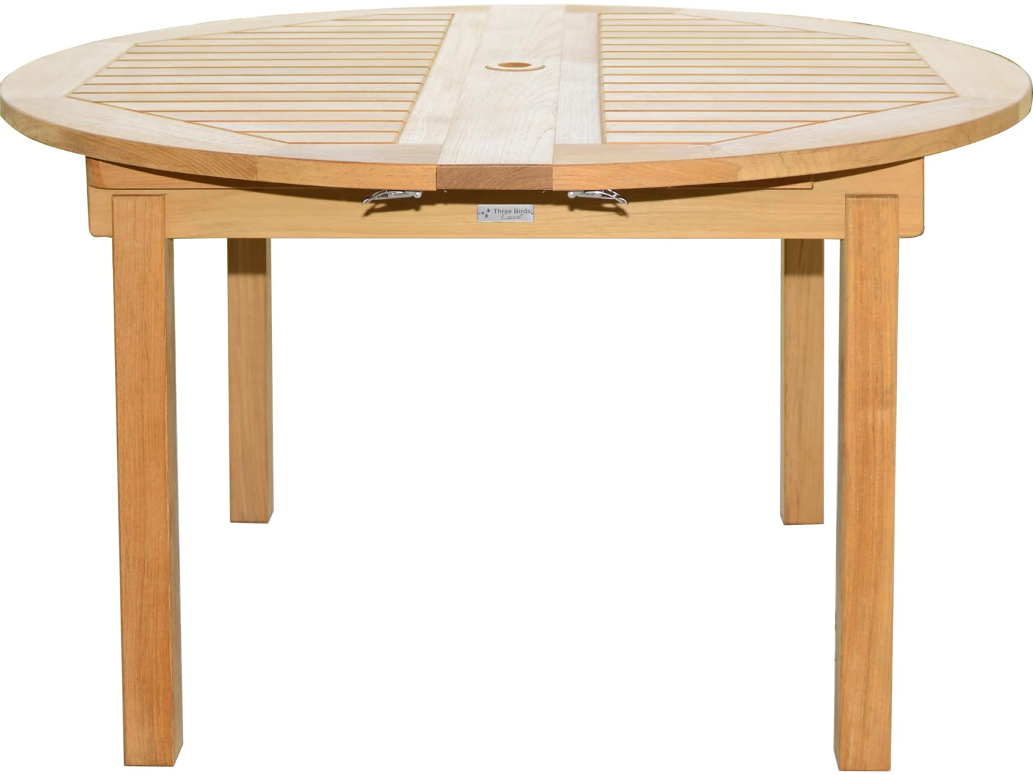 Three Birds Casual Chelsea Teak 48-72 Round Extension Table 4 Three Birds Casual Chelsea Teak 48-72 Round Extension Table - Image 4