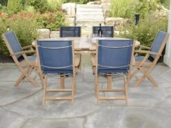 Patio Vibe Store 15 Three Birds Casual Chelsea Teak 48-72 Round Extension Table