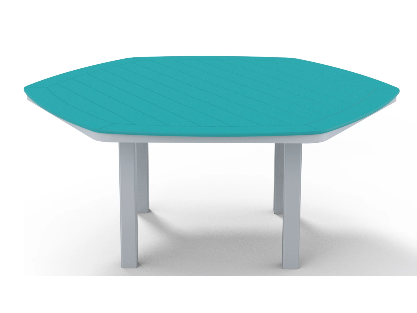 Telescope Casual Marine Grade Polymer 62'' Hexagon Dining Height Table With Umbrella Hole 4 Telescope Casual Marine Grade Polymer 62'' Hexagon Dining Height Table With Umbrella Hole - Image 4