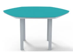 Telescope Casual Marine Grade Polymer 62'' Hexagon Counter Height Table With Umbrella Hole -Patio Vibe Store TCTM003M004 zm