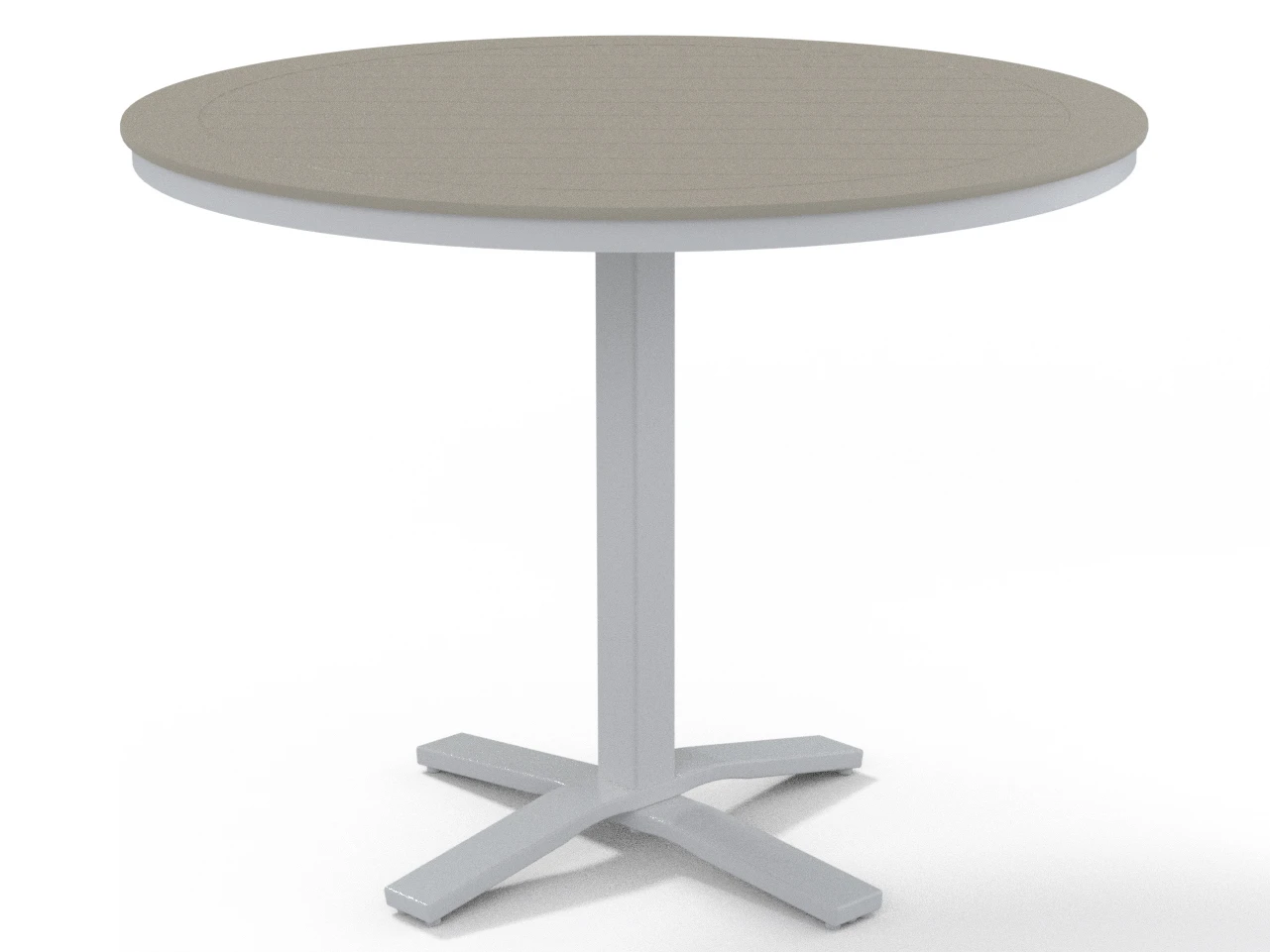 Telescope Casual Marine Grade Polymer 48'' Round Pedestal Counter Height Table With Umbrella Hole 4 Telescope Casual Marine Grade Polymer 48'' Round Pedestal Counter Height Table With Umbrella Hole - Image 4