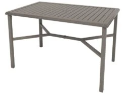 Tropitone Amici Aluminum 66''W X 42''D Rectangular KD Dining Table With Umbrella Hole -Patio Vibe Store TP691866U283 zm