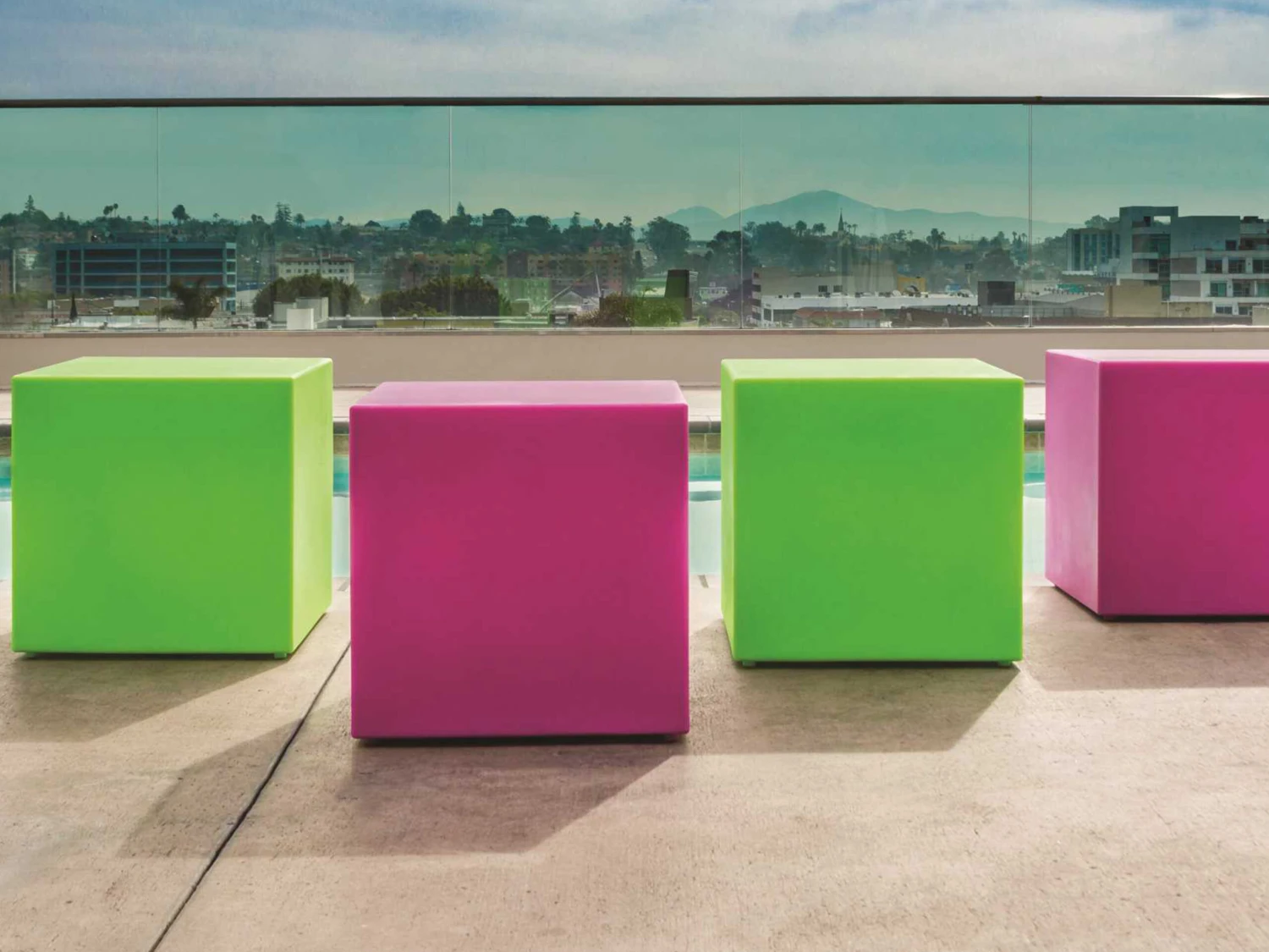 Tropitone Curve Resin 18'' Square Tea Table/Stool With Weight 2 Tropitone Curve Resin 18'' Square Tea Table/Stool With Weight - Image 2