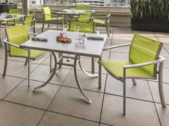 Tropitone Boulevard Aluminum 36'' Square Dining Table With Umbrella Hole