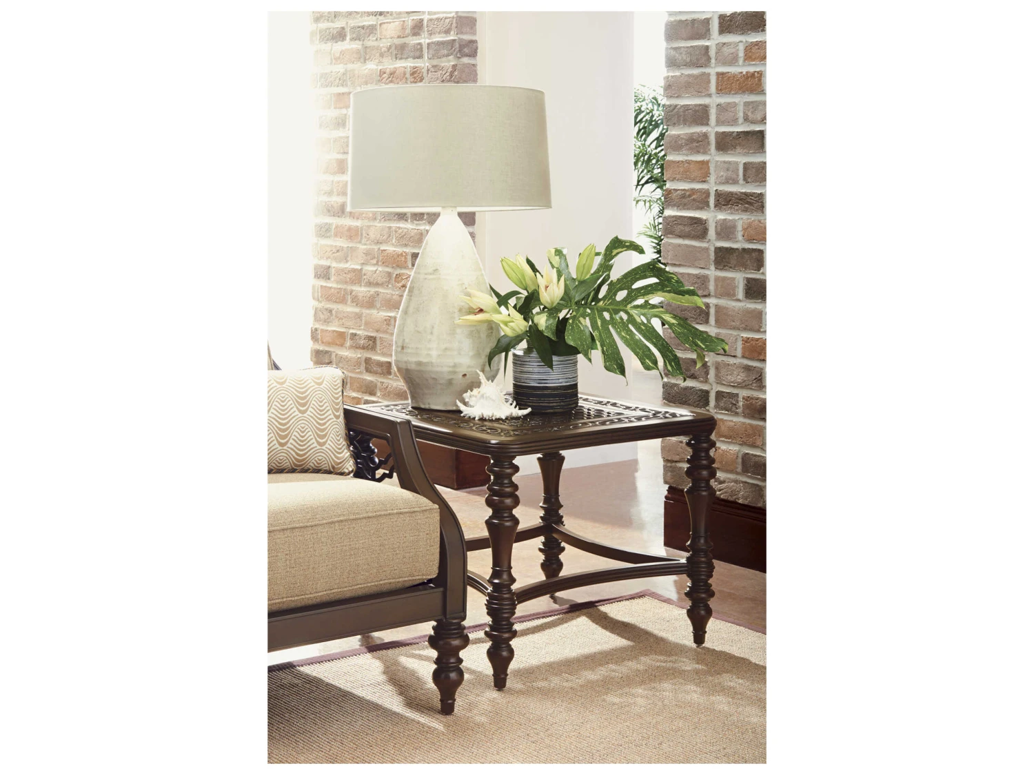 Tommy Bahama Outdoor Black Sands Cast Aluminum 28.75'' Square End Table 5 Tommy Bahama Outdoor Black Sands Cast Aluminum 28.75'' Square End Table - Image 5