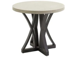 Tommy Bahama Outdoor Cypress Point Ocean Terrace Aluminum 25 Round Side Table With Weatherstone Top -Patio Vibe Store TR39009511 zm