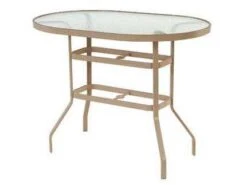 Windward Design Group Glass Top Aluminum 54''W X 36''D Round Balcony Table