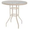 Windward Design Group Glass Top Aluminum 47'' Round Balcony Table With Umbrella Hole