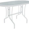 Windward Design Group Glass Top Aluminum 60 X 30 Oval Balcony Table