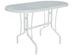 Windward Design Group Glass Top Aluminum 60 X 30 Oval Balcony Table