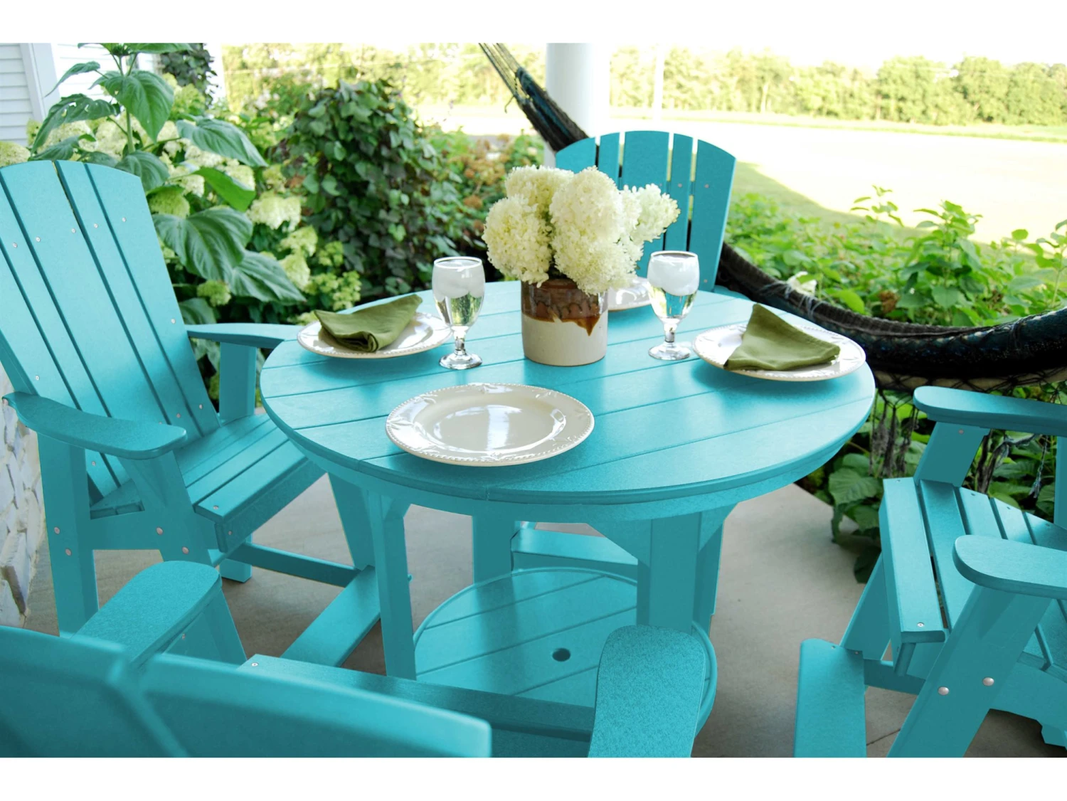 Wildridge Heritage Recycled Plastic 48'' Round Counter Table With Umbrella Hole 2 Wildridge Heritage Recycled Plastic 48'' Round Counter Table With Umbrella Hole - Image 2