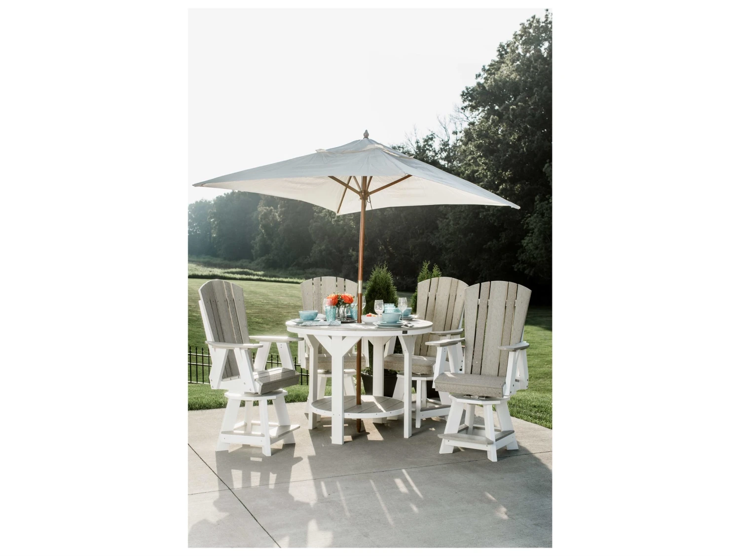 Wildridge Heritage Recycled Plastic 48'' Round Counter Table With Umbrella Hole 3 Wildridge Heritage Recycled Plastic 48'' Round Counter Table With Umbrella Hole - Image 3