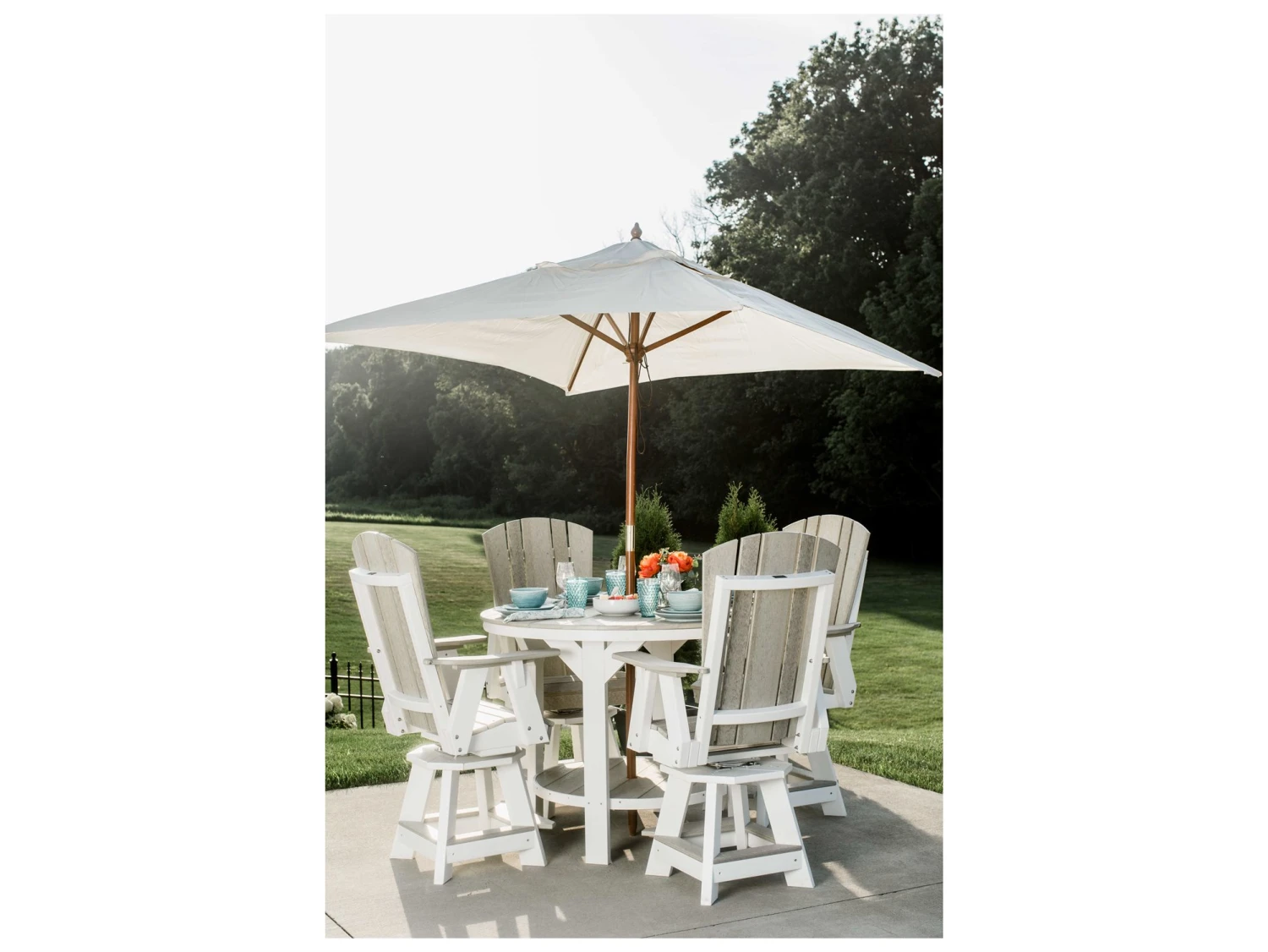 Wildridge Heritage Recycled Plastic 48'' Round Counter Table With Umbrella Hole 5 Wildridge Heritage Recycled Plastic 48'' Round Counter Table With Umbrella Hole - Image 5