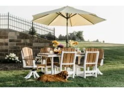 Wildridge Heritage Recycled Plastic 72''W X 44''D Rectangular Dining Table With Umbrella Hole
