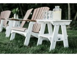 Wildridge Heritage Recycled Plastic Two Tier 23''W X 17''D Rectangular End Table -Patio Vibe Store WLRHRTGELNGSET101 zm