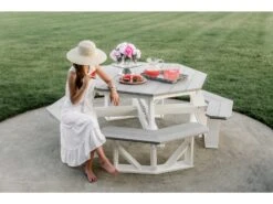Wildridge Heritage Recycled Plastic 55'' Octagon Picnic Table 11 Wildridge Heritage Recycled Plastic 55'' Octagon Picnic Table -Patio Vibe Store WLRLCC1646 zm