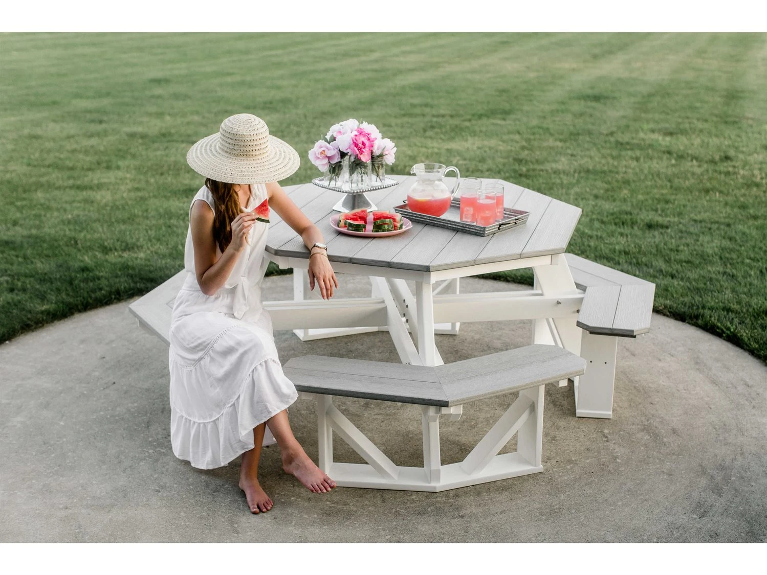 Wildridge Heritage Recycled Plastic 55'' Octagon Picnic Table 6 Wildridge Heritage Recycled Plastic 55'' Octagon Picnic Table - Image 6