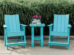 Quick Ship Wildridge Contemporary Recycled Plastic 22'' Square Counter Table