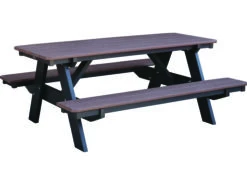Quick Ship Wildridge Heritage Recycled Plastic 72''W X 60''D Rectangular Picnic Table With Benches