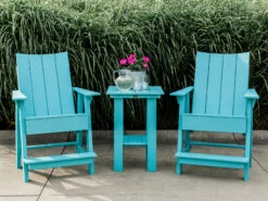 Quick Ship Wildridge Contemporary Recycled Plastic 22'' Square Counter Table -Patio Vibe Store WLRQSLCC35215 zm