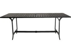 Woodard Seal Cove Aluminum 78''W X 42''D Rectangular Dining Table With Umbrella Hole -Patio Vibe Store WR1X07073 zm