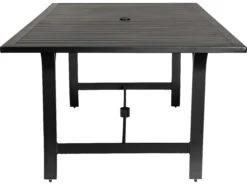 Woodard Seal Cove Aluminum 78''W X 42''D Rectangular Dining Table With Umbrella Hole -Patio Vibe Store WR1X07074 zm