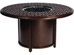 Woodard Casa Cast Aluminum 48'' Round Chat Height Fire Pit Table -Patio Vibe Store WR3Y0747FP1 zm