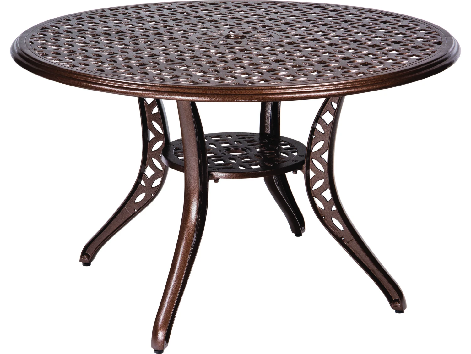 Woodard Casa Cast Aluminum 48'' Round Dining Table With Umbrella Hole 3 Woodard Casa Cast Aluminum 48'' Round Dining Table With Umbrella Hole - Image 3