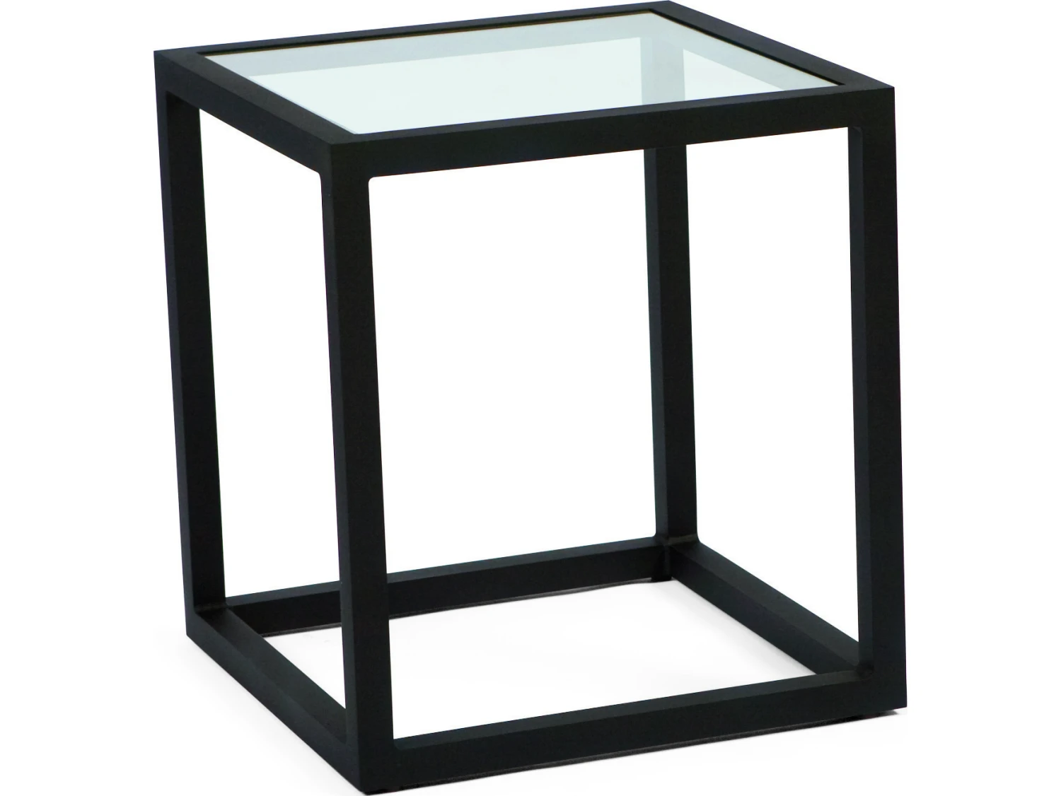 Woodard Salona By Joe Ruggiero Aluminum 20'' Square Glass Top End Table 5 Woodard Salona By Joe Ruggiero Aluminum 20'' Square Glass Top End Table - Image 5