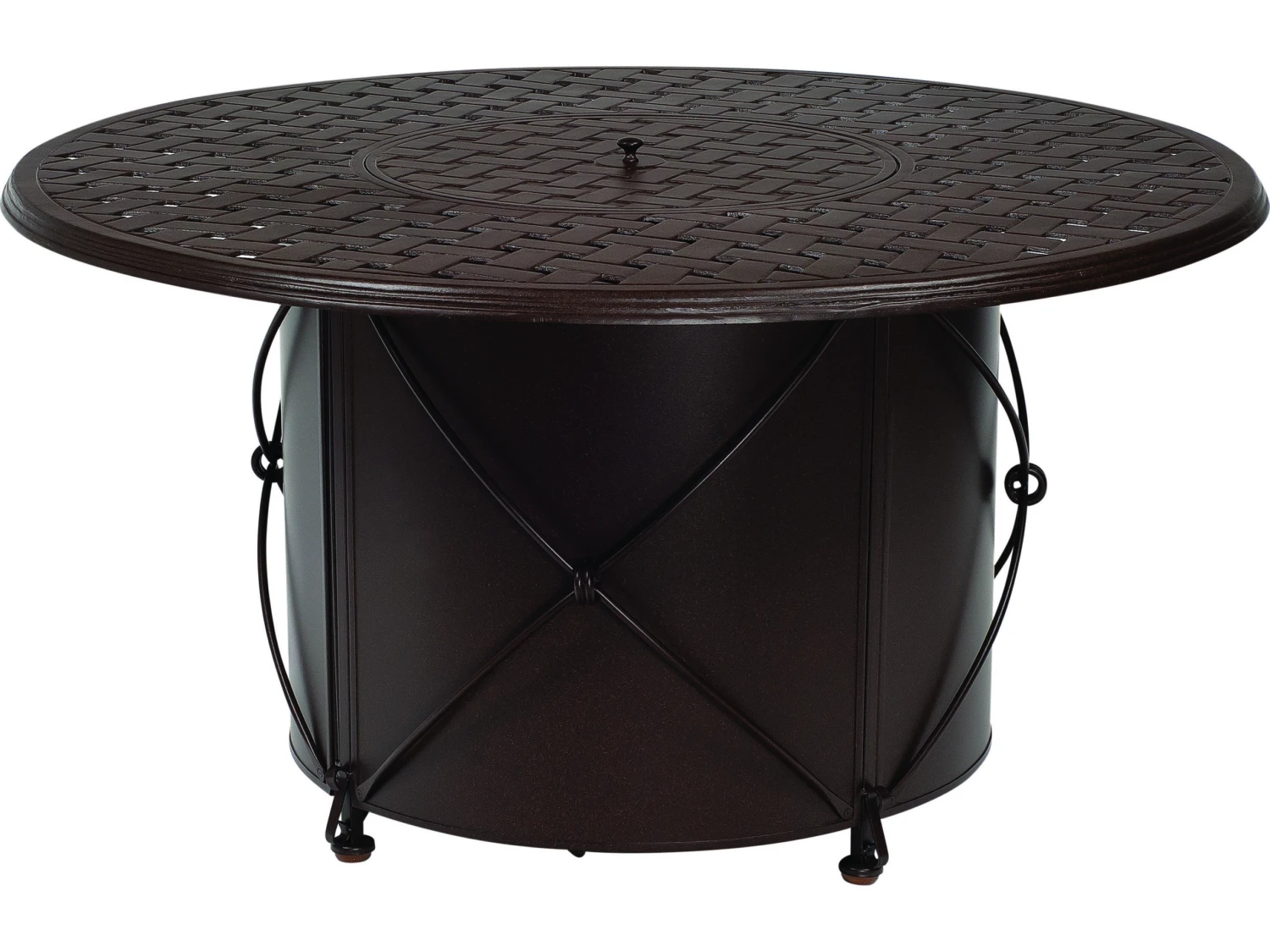 Woodard Universal Iron Chat Height Round Fire Table Base With Round Burner Derby Accents 4 Woodard Universal Iron Chat Height Round Fire Table Base With Round Burner Derby Accents - Image 4