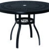 Woodard Aluminum Deluxe 42'' Round Trellis Top Dining Table With Umbrella Hole