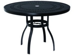 Woodard Aluminum Deluxe 42'' Round Trellis Top Dining Table With Umbrella Hole