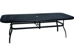 Woodard Aluminum Deluxe 90''W X 44''D Rectangular Trellis Top Dining Table With Umbrella Hole