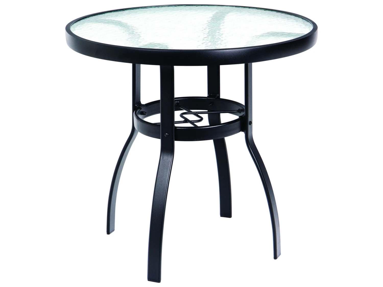 Woodard Deluxe Aluminum 30'' Round Obscure Glass Top Dining Table 2 Woodard Deluxe Aluminum 30'' Round Obscure Glass Top Dining Table - Image 2