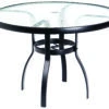 Woodard Aluminum Deluxe 42'' Round Obscure Glass Top Table With Umbrella Hole