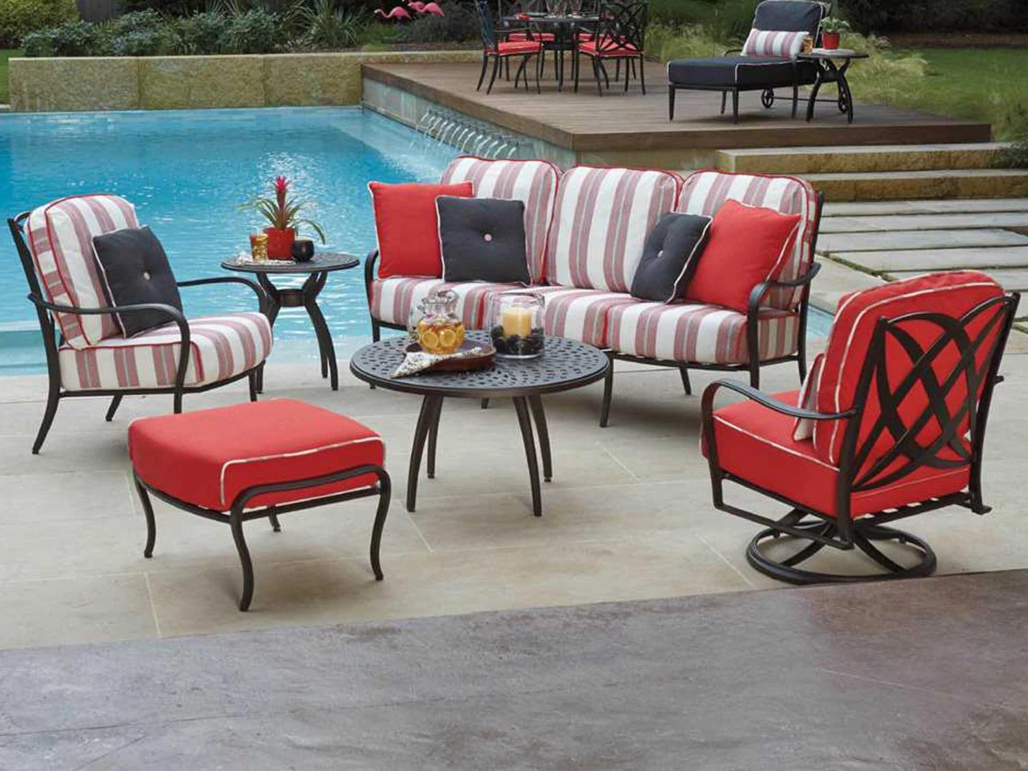 Woodard Apollo Cast Aluminum 24'' Round End Table 1 Woodard Apollo Cast Aluminum 24'' Round End Table