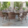 Woodard Casa Cast Aluminum 98''W X 70''D Oval Dining Table With Umbrella Hole