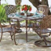 Woodard Casa Cast Aluminum 48'' Round Dining Table With Umbrella Hole