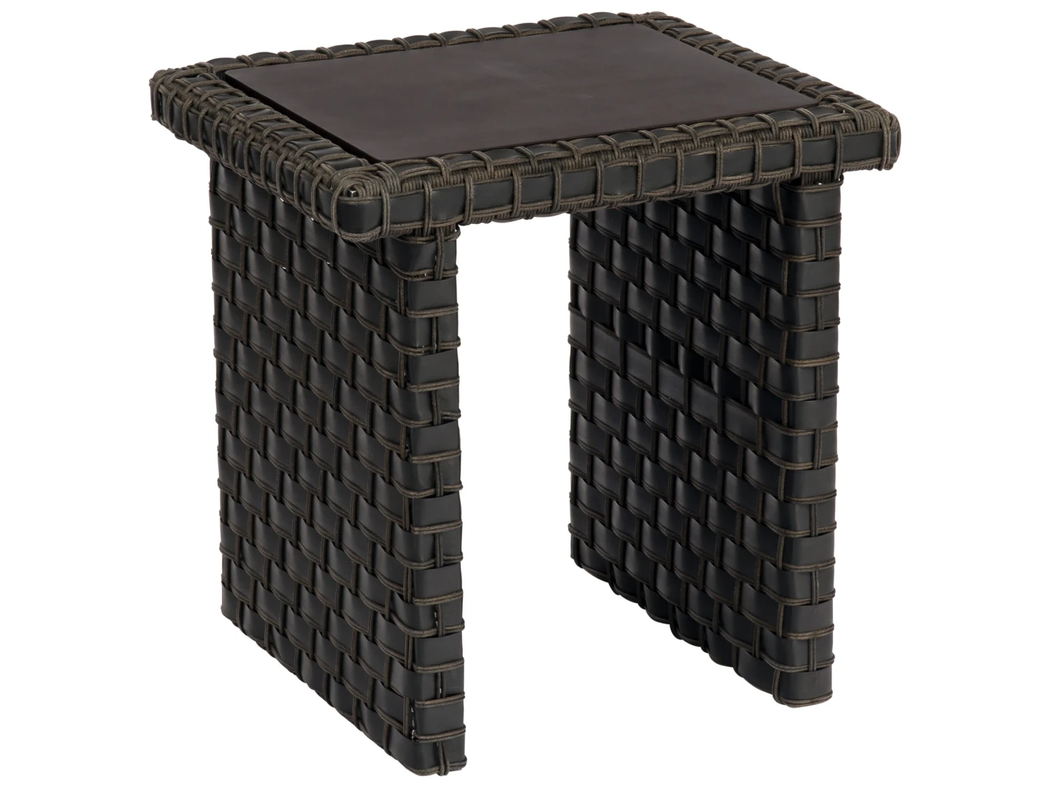 Woodard Cooper Wicker Amazon Mahogany 20''W X 18''D Rectangular End Table 4 Woodard Cooper Wicker Amazon Mahogany 20''W X 18''D Rectangular End Table - Image 4