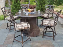 Woodard Thatch Aluminum 48'' Round Fire Pit Table