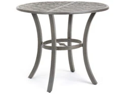 Patio Vibe Store 27 Winston Quick Ship Merge Weathered Teak Aluminum 42'' Round Counter Table