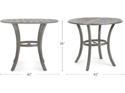 Winston Quick Ship Merge Weathered Teak Aluminum 42'' Round Counter Table -Patio Vibe Store WSHQ3042BWTK7 zm